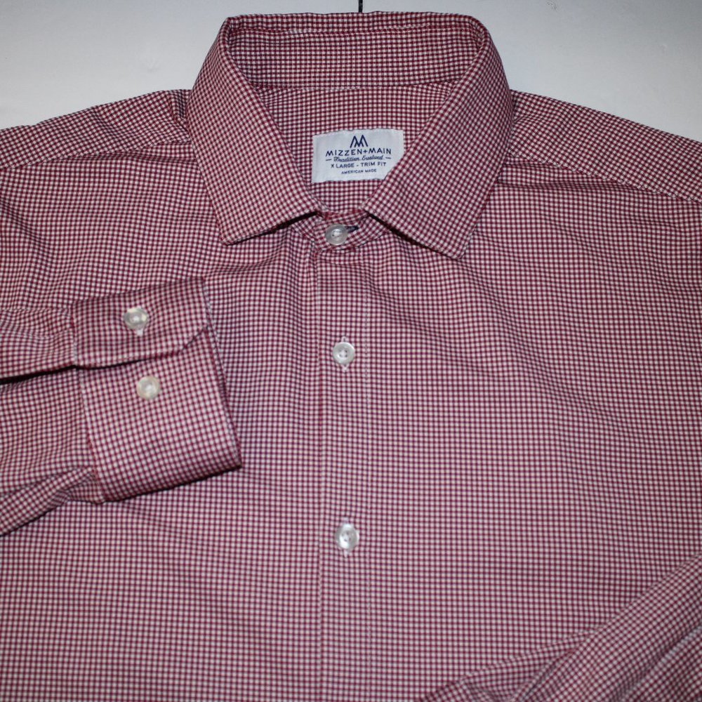 Mizzen + Main Button Up LS Shirt Mens XLRed Check